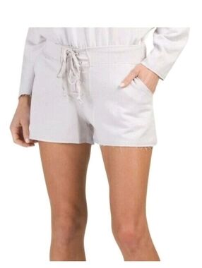 Young Fabulous & Broke Grey Lace Up Knit Shorts Boho NWT S